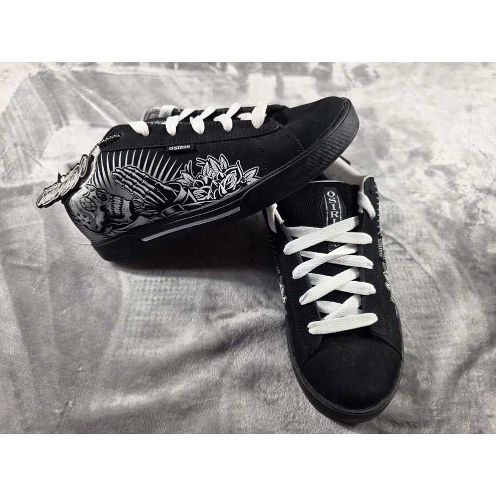 NEW Osiris Serve x Maxx242 Praying Skull Hands Skateboarding Shoes‎ Men's US 8